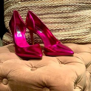 Hot pink chrome heels!!